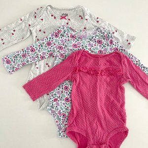 Child of Mine by Carter's Long Sleeve Bodysuit 3 Pack - 6 Months